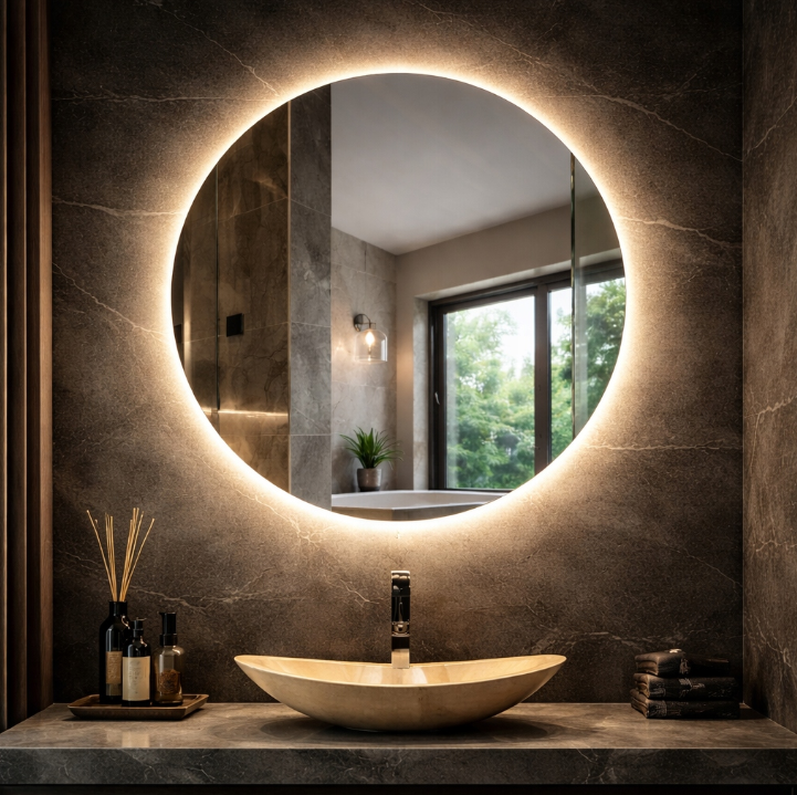 Apvalus LED veidrodis Eos
