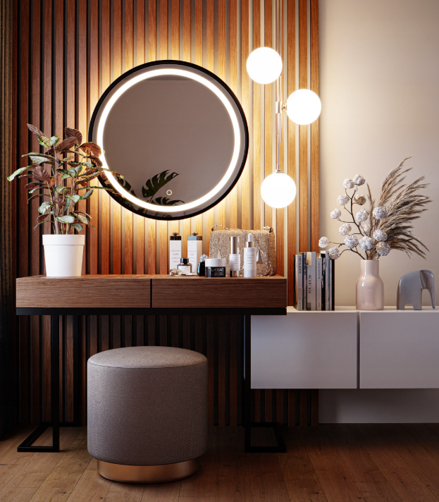 Apvalus LED veidrodis Gaia