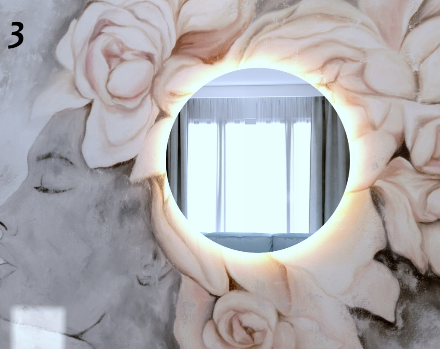 Asimetriškas LED veidrodis Nemesis